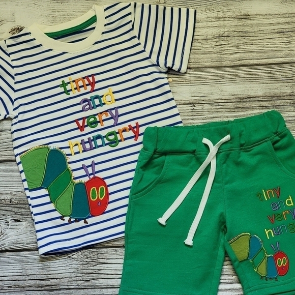 The Very Hungry Caterpillar T-Shirt Shorts Outfit Strawberry Patch Outfit - Picture 6 of 10